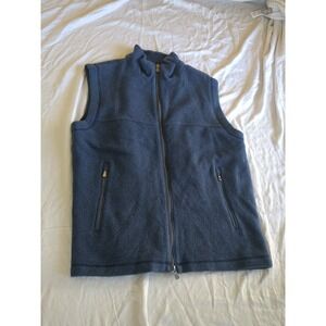 Fedeli Cashmere Vest Italy Made Full Zip Blue Sz Large Men's